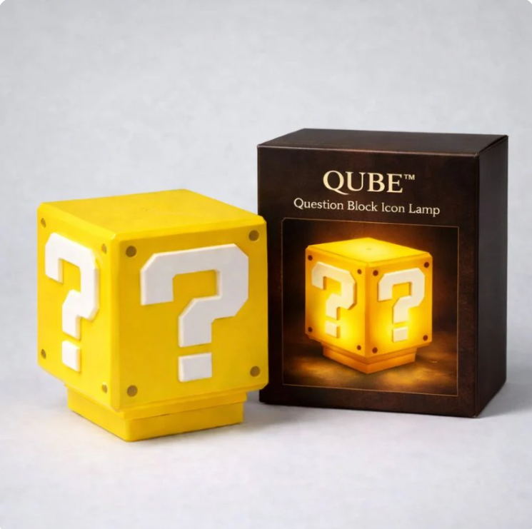 QUBE™ Retro Question Block Rechargeable Icon Lamp