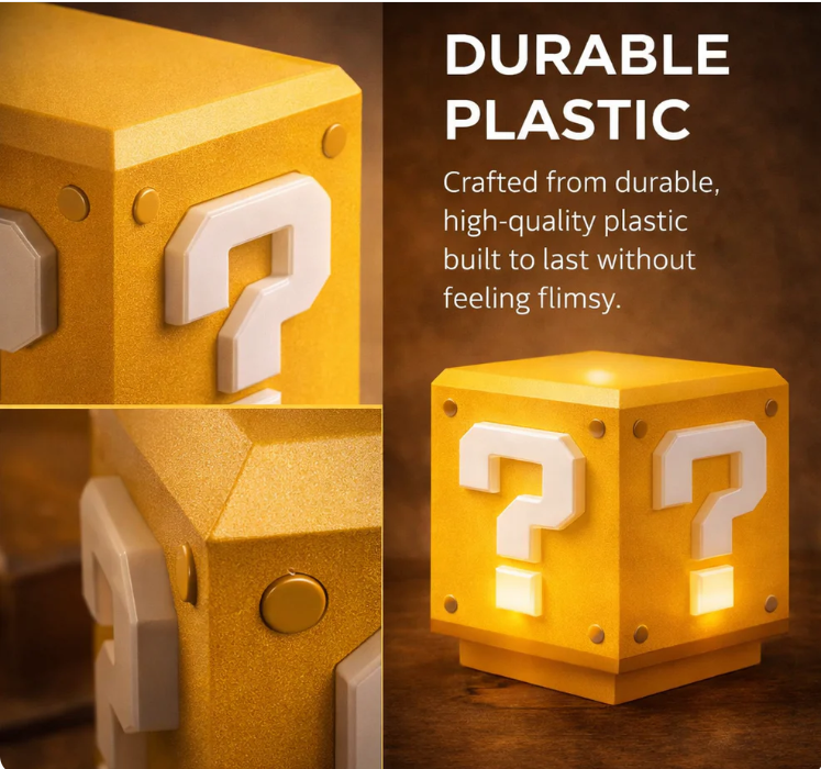 QUBE™ Retro Question Block Rechargeable Icon Lamp