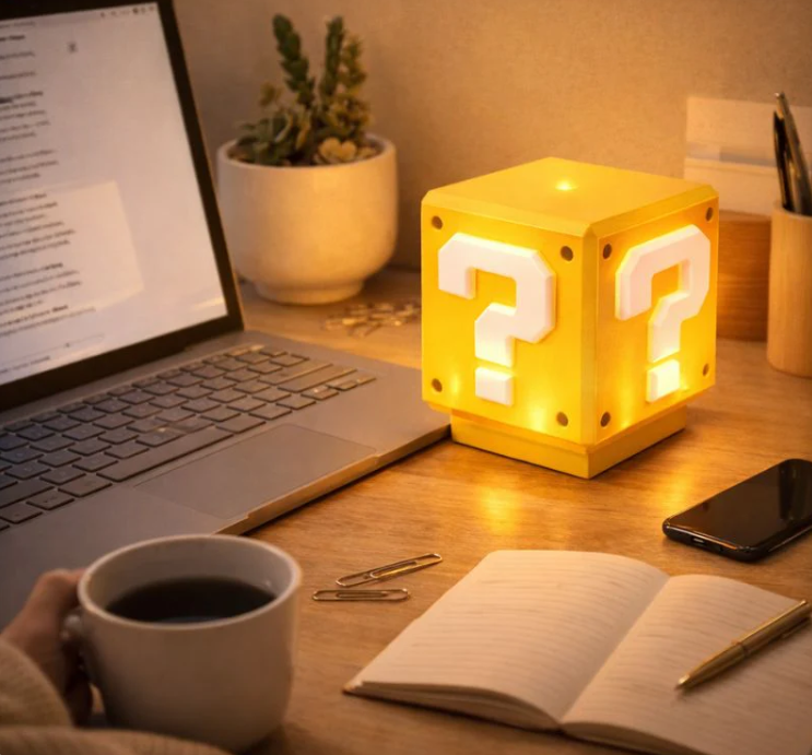 QUBE™ Retro Question Block Rechargeable Icon Lamp
