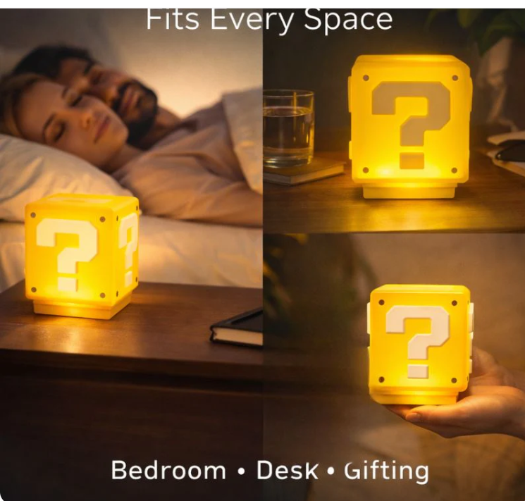 QUBE™ Retro Question Block Rechargeable Icon Lamp