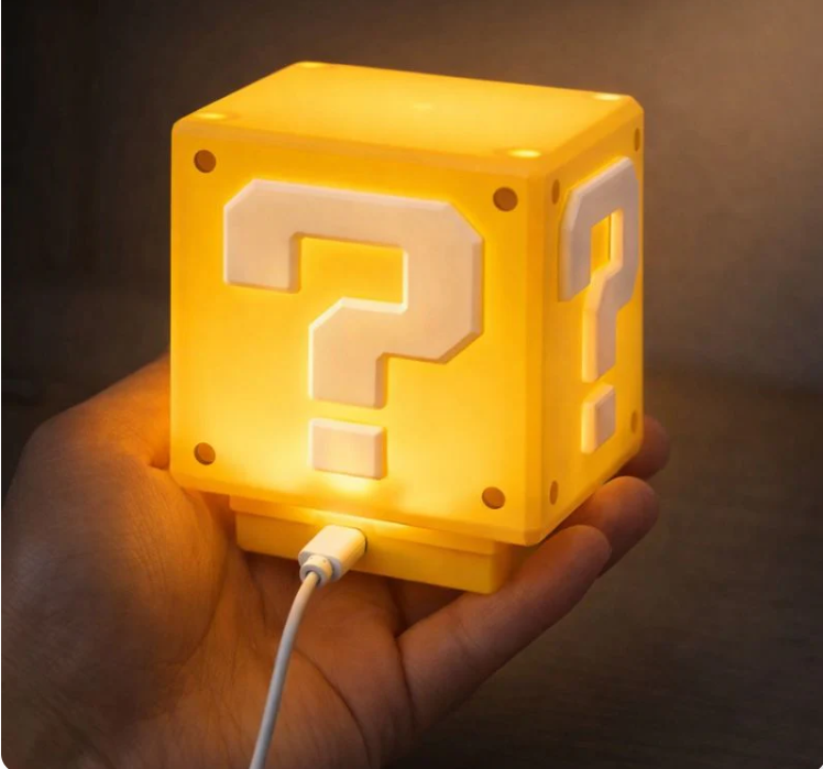 QUBE™ Retro Question Block Rechargeable Icon Lamp